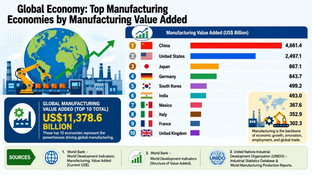 Global Economy -- Top Manufacturing Economies by Manufacturing Value Added