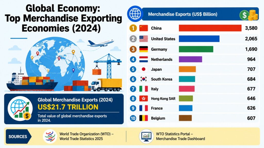 Global Economy -- Top Merchandise Exporting Economies
