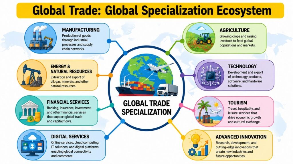 Global Trade -- Global Specialization Ecosystem
