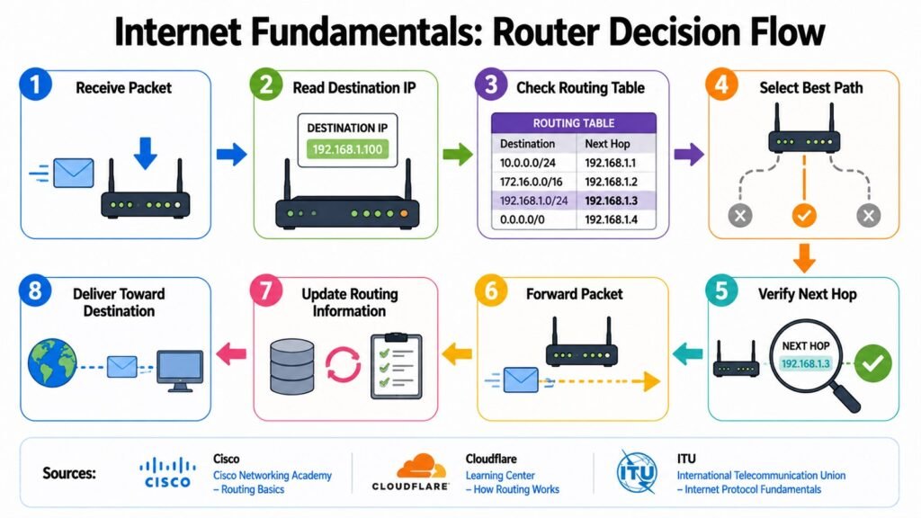 Internet Fundamentals -- Router Decision Flow
