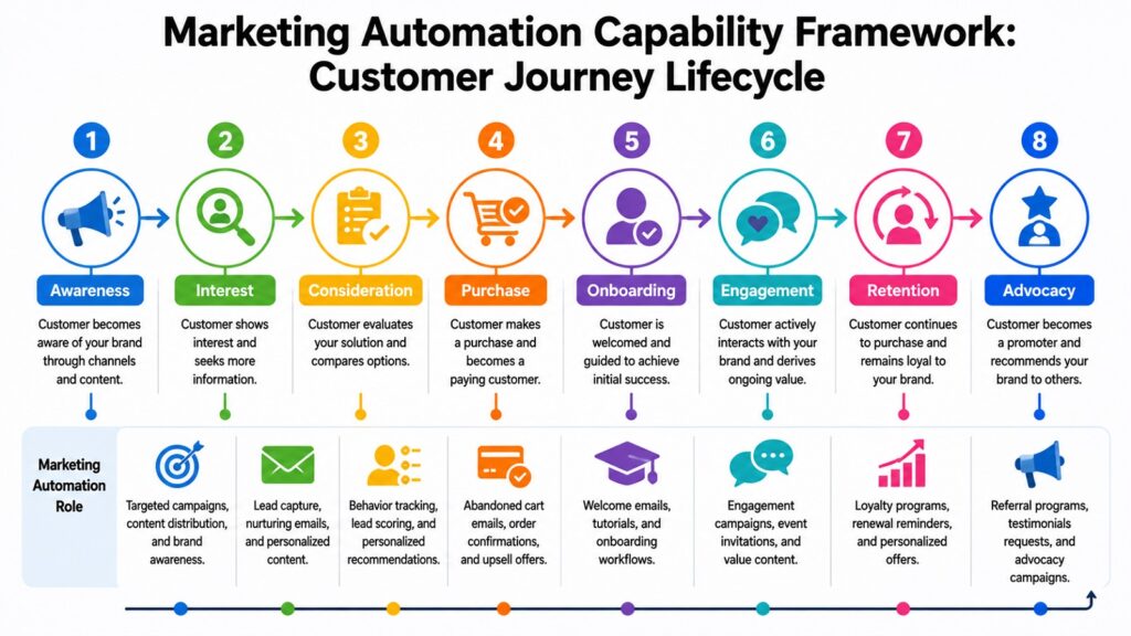 Marketing Automation Capability Framework -- Customer Journey Lifecycle