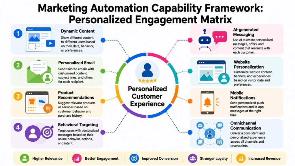 Marketing Automation Capability Framework -- Personalized Engagement Matrix