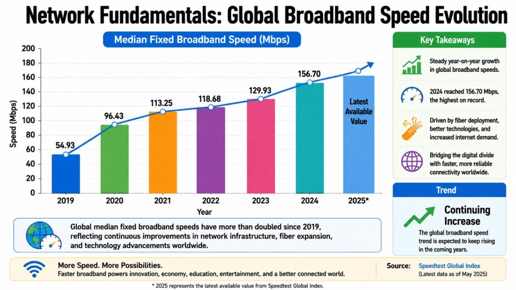 Network Fundamentals -- Global Broadband Speed Evolution