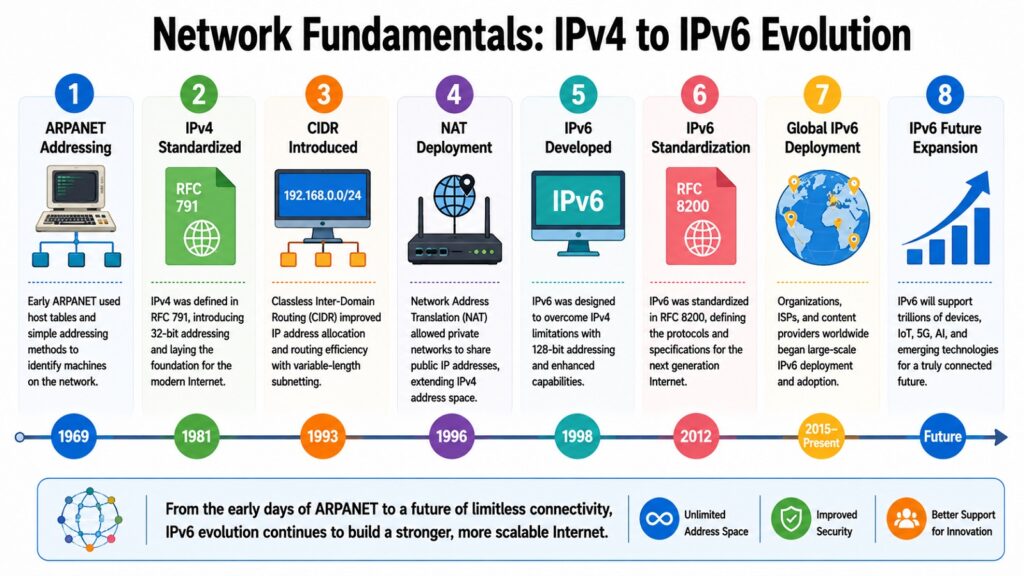 Network Fundamentals -- IPv4 to IPv6 Evolution