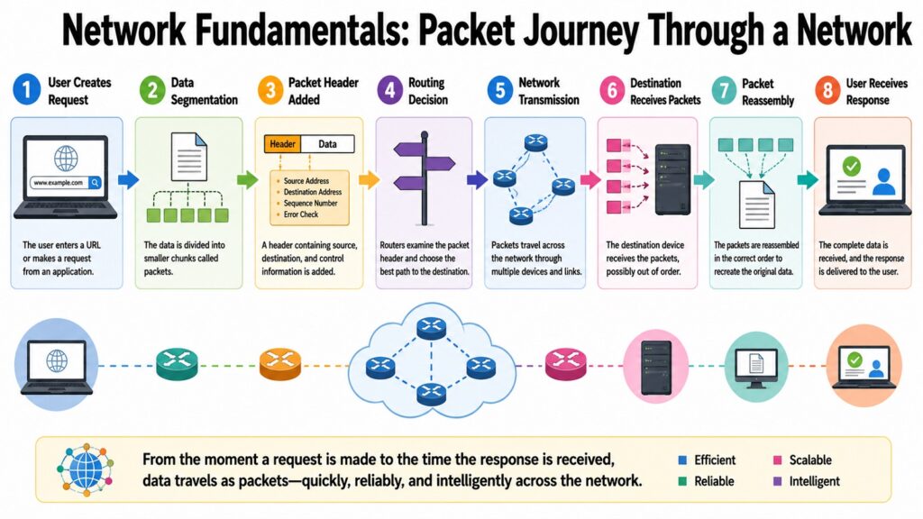 Network Fundamentals -- Packet Journey Through a Network