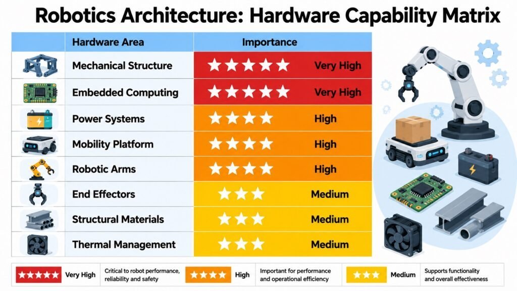 Robotics Architecture -- Hardware Capability Matrix