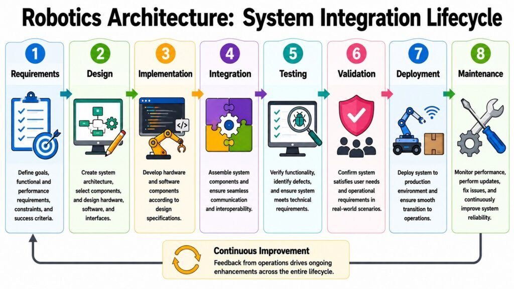 Robotics Architecture -- System Integration Lifecycle