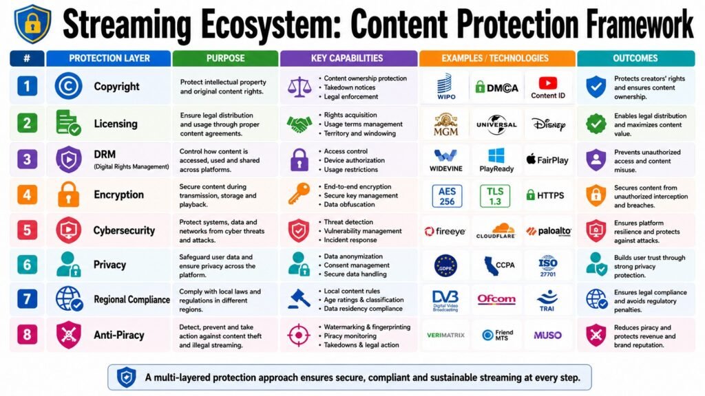 Streaming Ecosystem -- Content Protection Framework