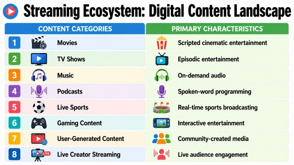Streaming Ecosystem -- Digital Content Landscape