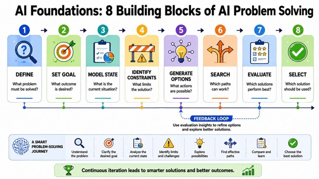 AI Foundations -- 8 Building Blocks of AI Problem Solving