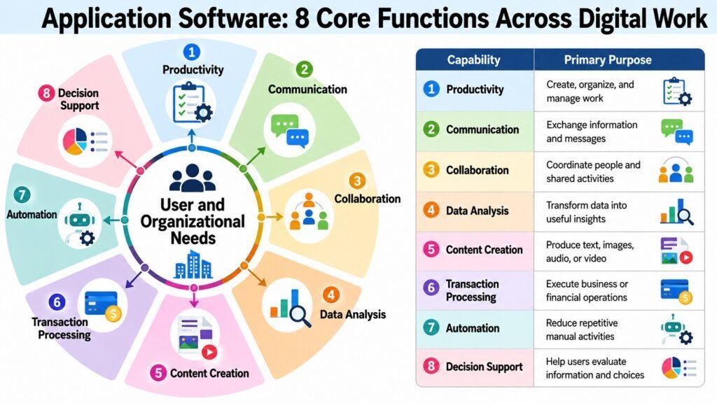 Application Software -- 8 Core Functions Across Digital Work