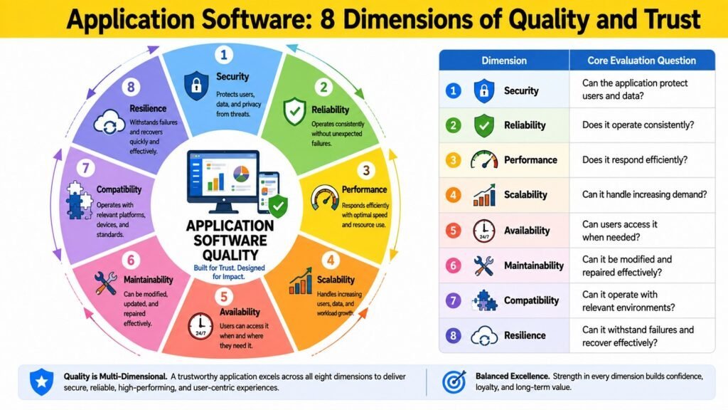 Application Software -- 8 Dimensions of Quality and Trust