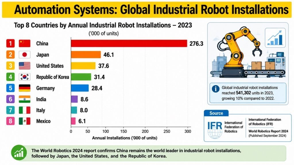 Automation Systems -- Global Industrial Robot Installations
