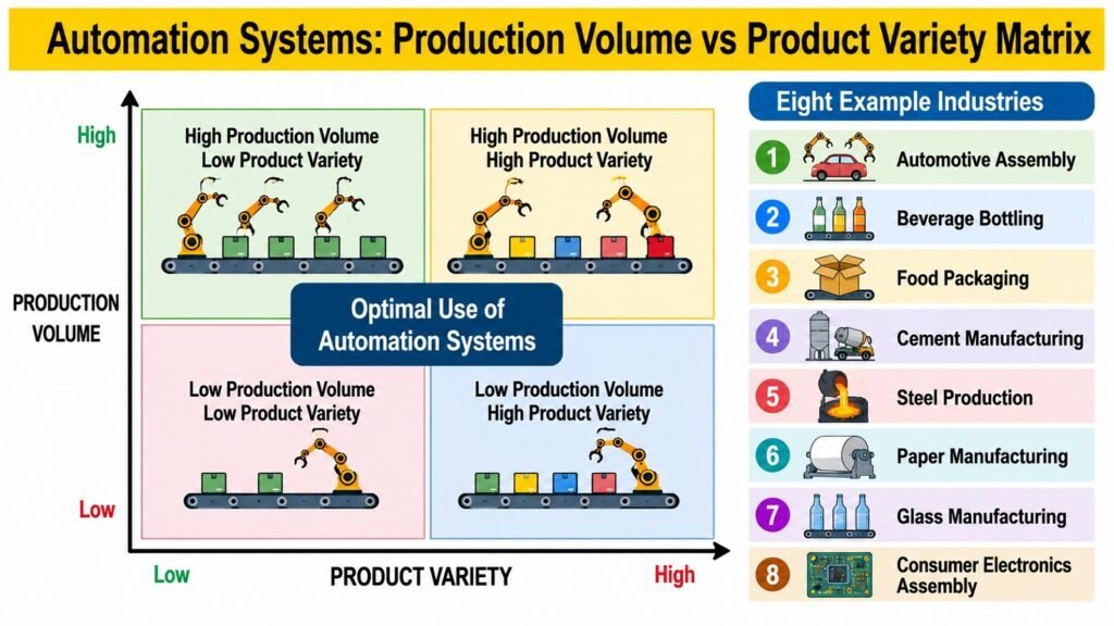 Automation Systems -- Production Volume vs Product Variety Matrix