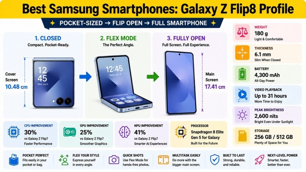 Best Samsung Smartphones -- Galaxy Z Flip8 Profile
