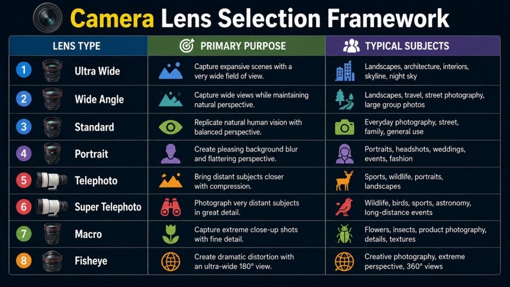 Camera Lens Selection Framework