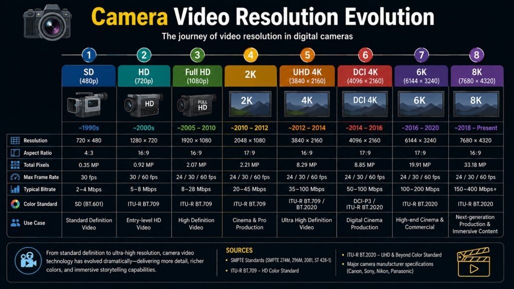 Camera Video Resolution Evolution