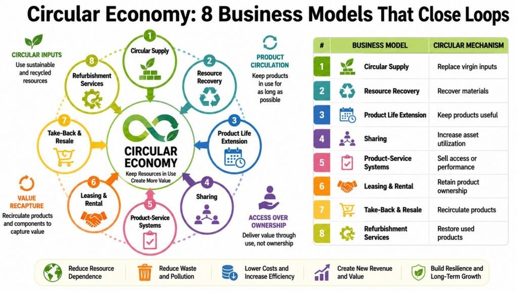Circular Economy -- 8 Business Models That Close Loops