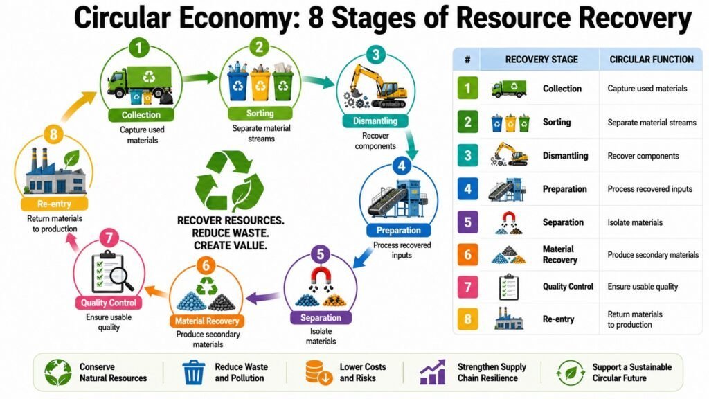 Circular Economy -- 8 Stages of Resource Recovery