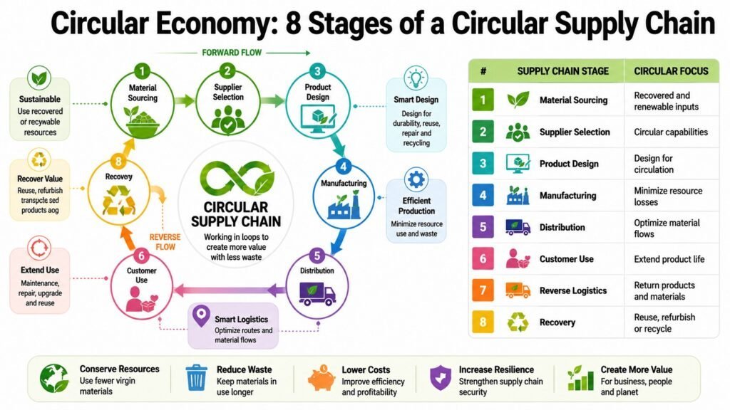 Circular Economy -- 8 Stages of a Circular Supply Chain