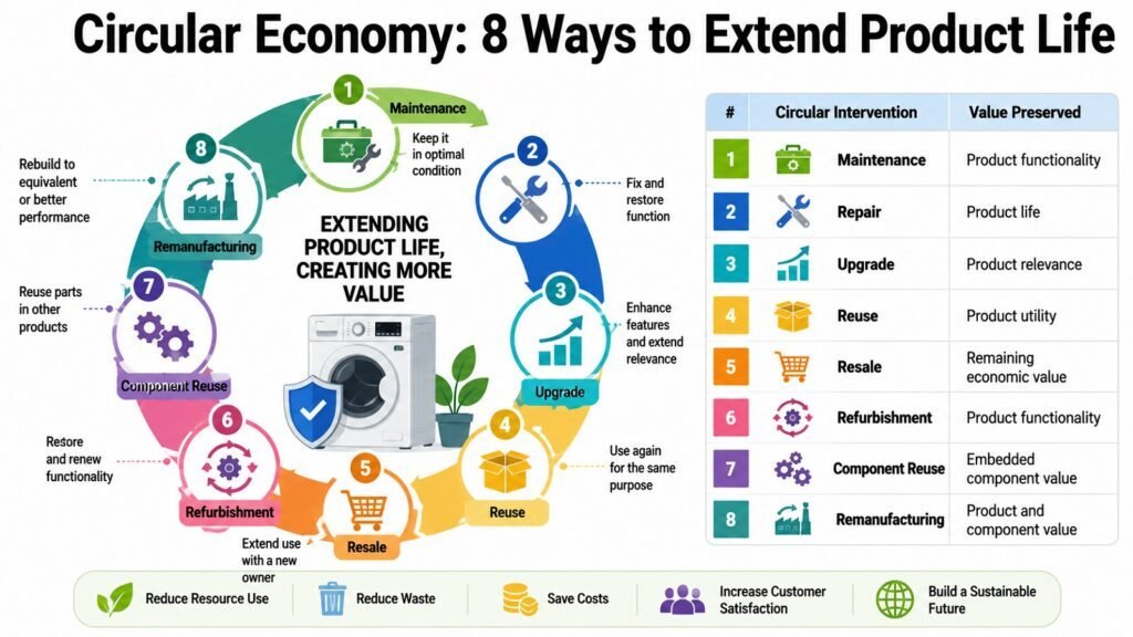 Circular Economy -- 8 Ways to Extend Product Life