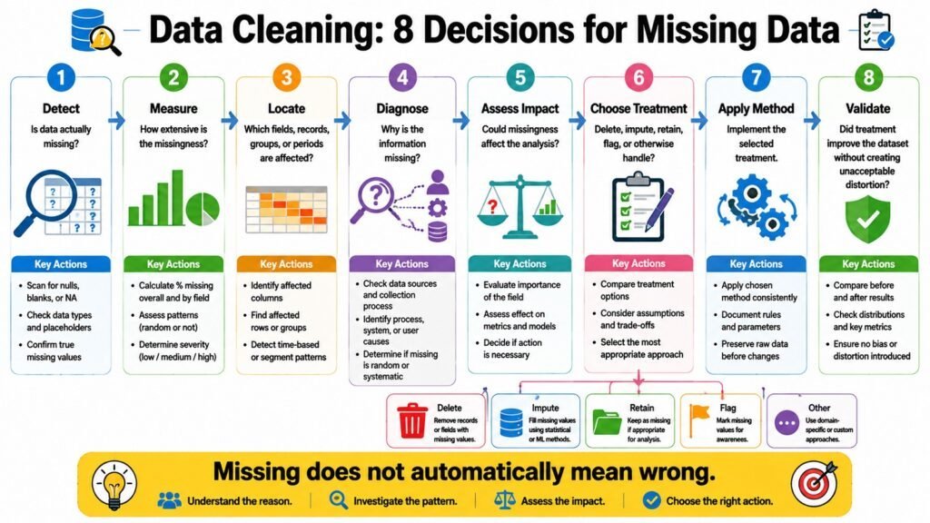 Data Cleaning -- 8 Decisions for Missing Data