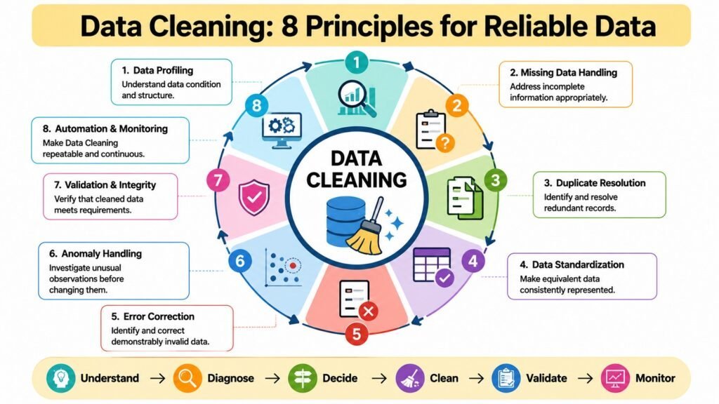 Data Cleaning -- 8 Principles for Reliable Data