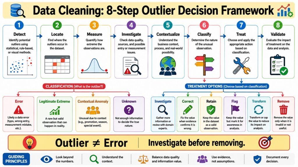 Data Cleaning -- 8-Step Outlier Decision Framework