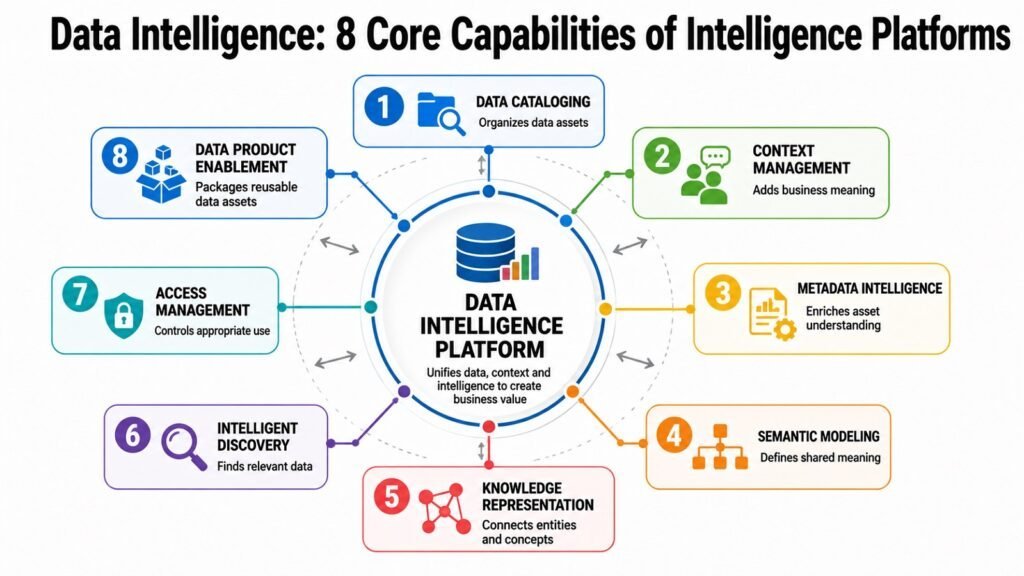 Data Intelligence -- 8 Core Capabilities of Intelligence Platforms