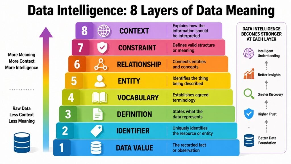 Data Intelligence -- 8 Layers of Data Meaning