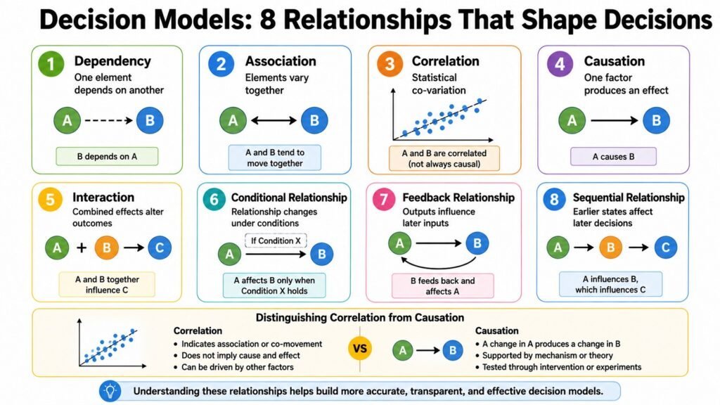 Decision Models -- 8 Relationships That Shape Decisions
