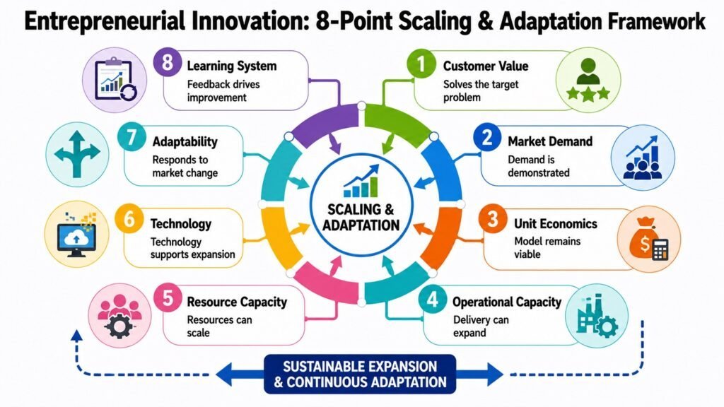 Entrepreneurial Innovation -- 8-Point Scaling & Adaptation Framework