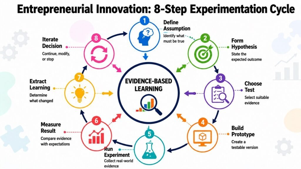 Entrepreneurial Innovation -- 8-Step Experimentation Cycle