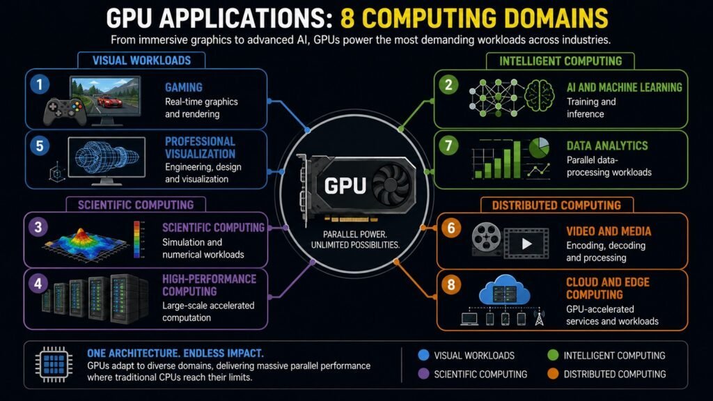 GPU Applications -- 8 Computing Domains