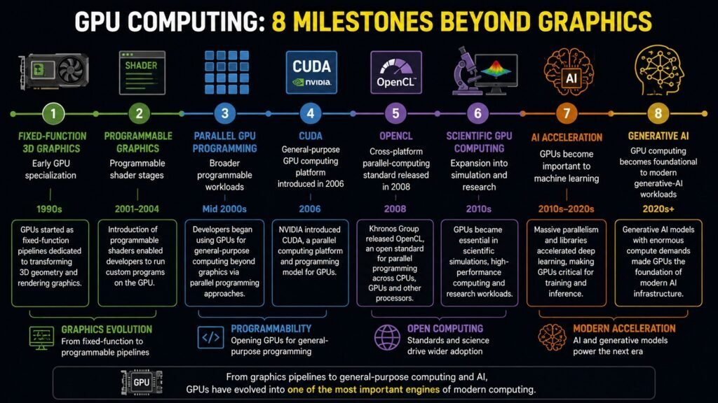 GPU Computing -- 8 Milestones Beyond Graphics