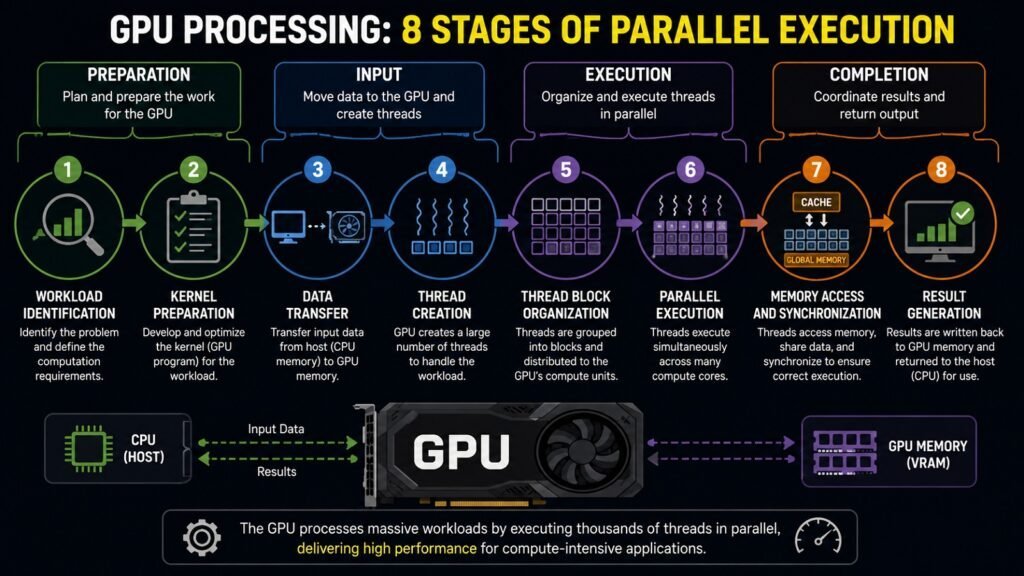 GPU Processing -- 8 Stages of Parallel Execution