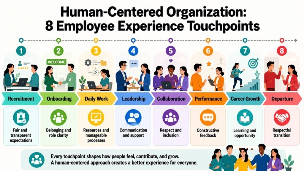 Human-Centered Organization -- 8 Employee Experience Touchpoints