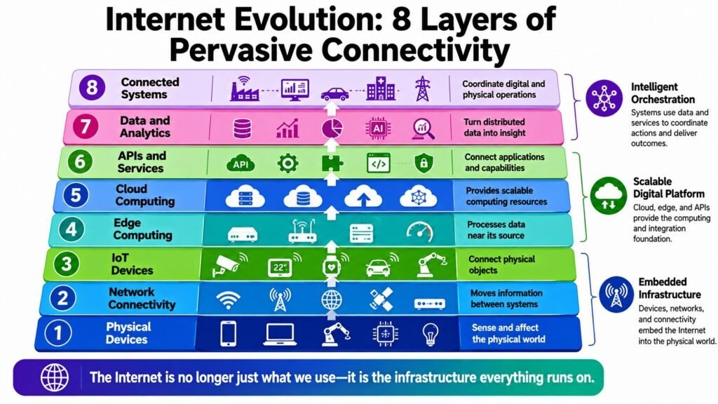 Internet Evolution -- 8 Layers of Pervasive Connectivity