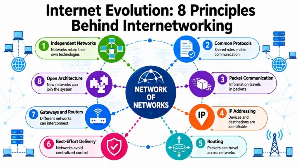 Internet Evolution -- 8 Principles Behind Internetworking
