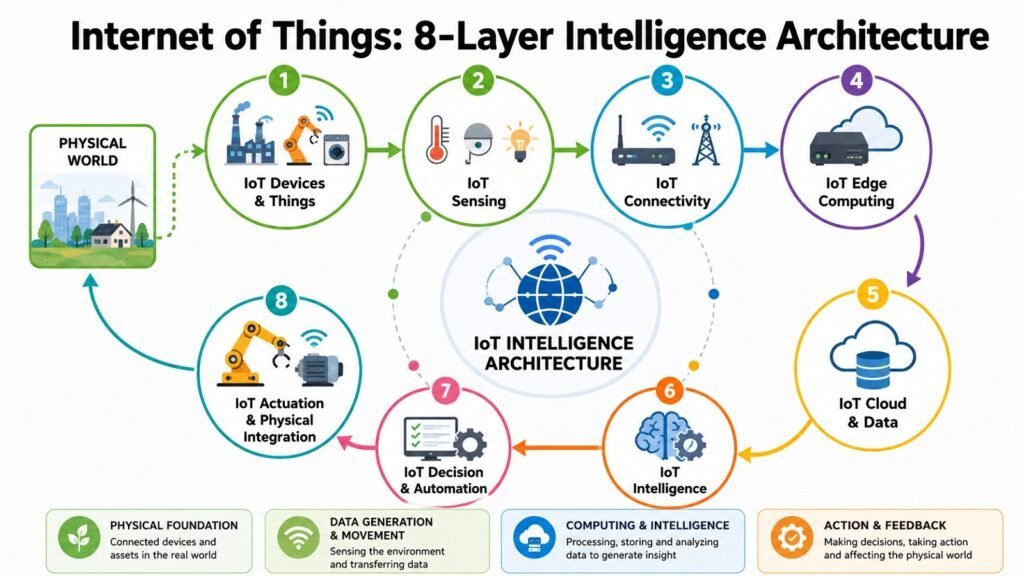 Internet of Things -- 8-Layer Intelligence Architecture