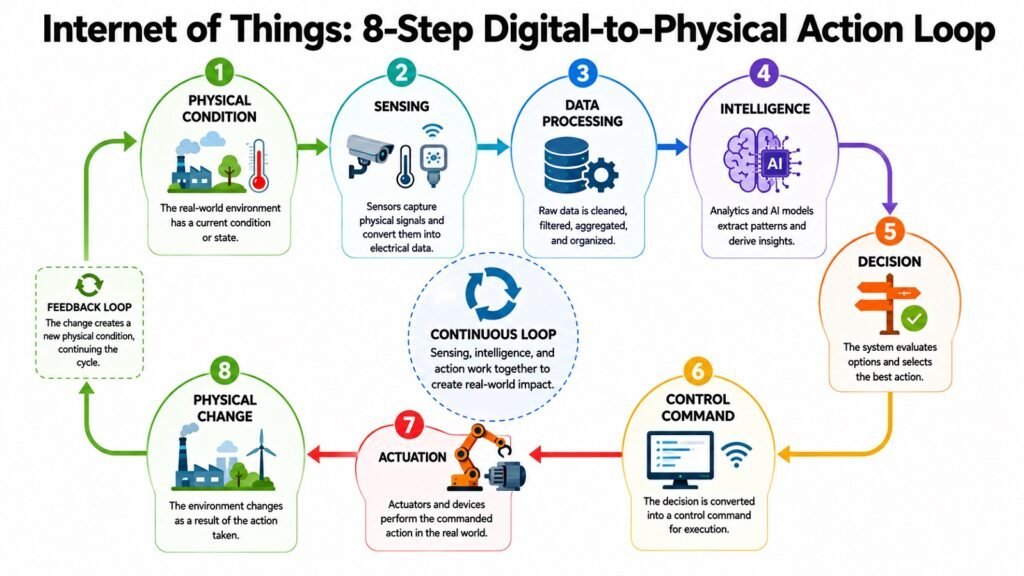 Internet of Things -- 8-Step Digital-to-Physical Action Loop
