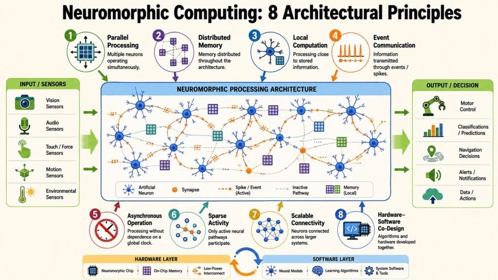 Neuromorphic Computing -- 8 Architectural Principles
