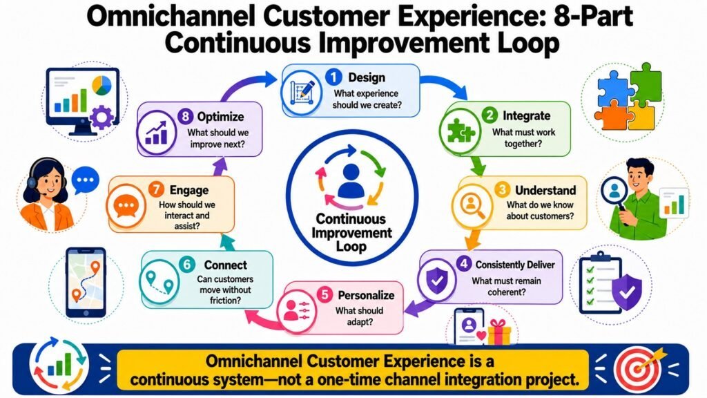 Omnichannel Customer Experience -- 8-Part Continuous Improvement Loop