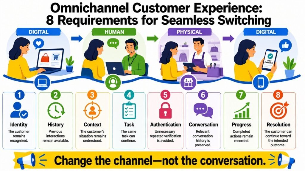 Omnichannel Customer Experience -- 8 Requirements for Seamless Switching