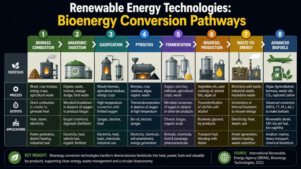 Renewable Energy Technologies -- Bioenergy Conversion Pathways
