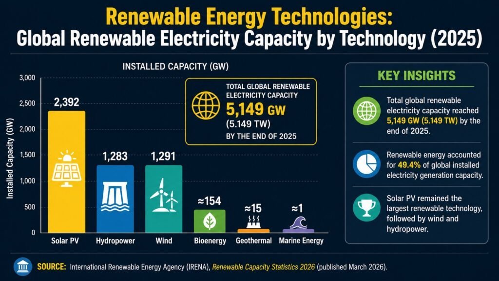Renewable Energy Technologies -- Global Renewable Electricity Capacity