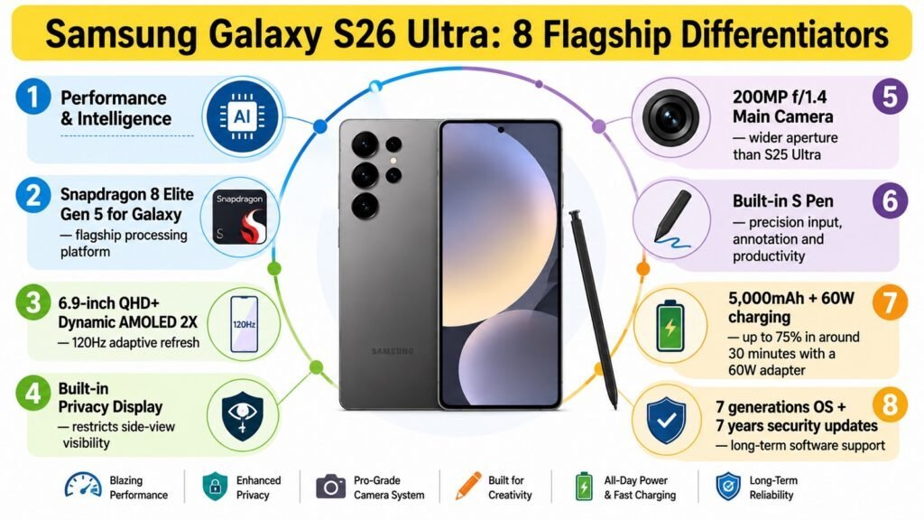 Samsung Galaxy S26 Ultra -- 8 Flagship Differentiators