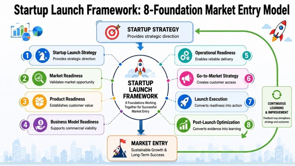 Startup Launch Framework -- 8-Foundation Market Entry Model