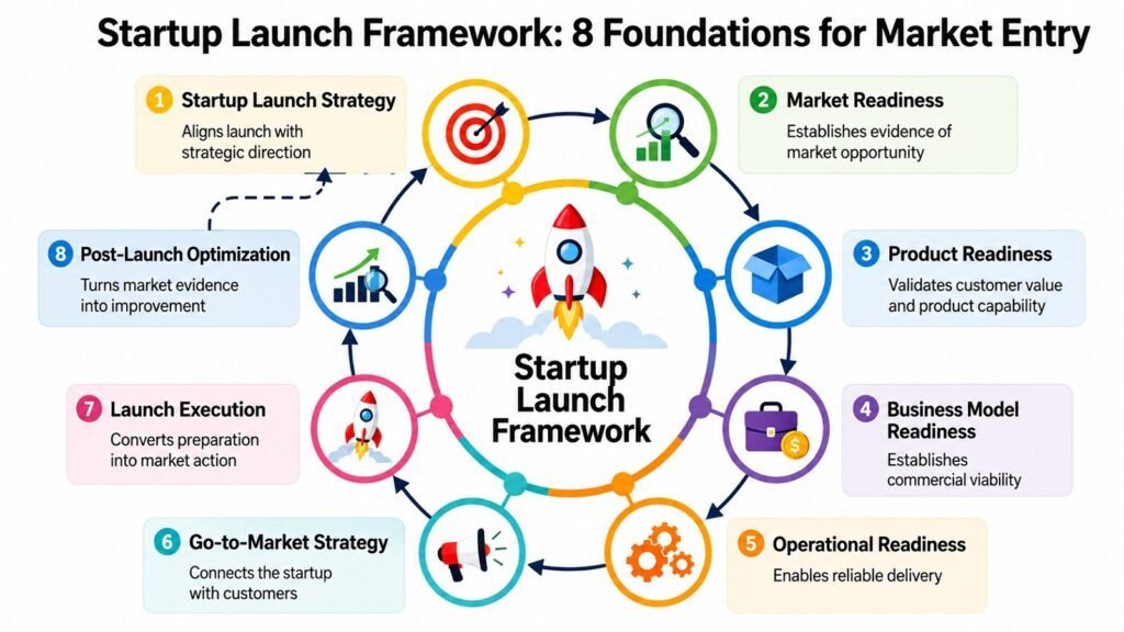 Startup Launch Framework -- 8 Foundations for Market Entry