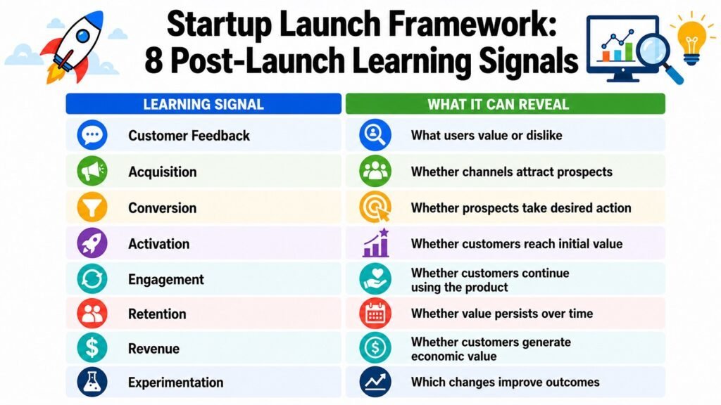 Startup Launch Framework -- 8 Post-Launch Learning Signals